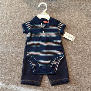 Carter's Navy and White Striped Kids Matching Set